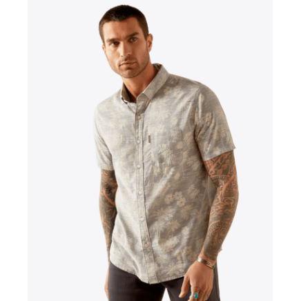 Ariat Men's Short Sleeve Morris  Modern Fit Shirt- Grey