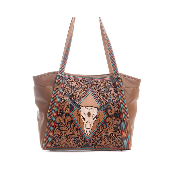Myra Age of the Steer Hand Tooled Bag
