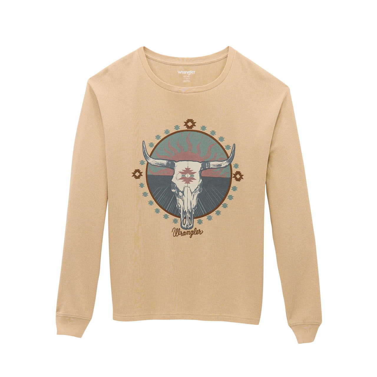 Wrangler Women's  Long Sleeve Graphic Girlfriend Fit Tee Shirt- Cement