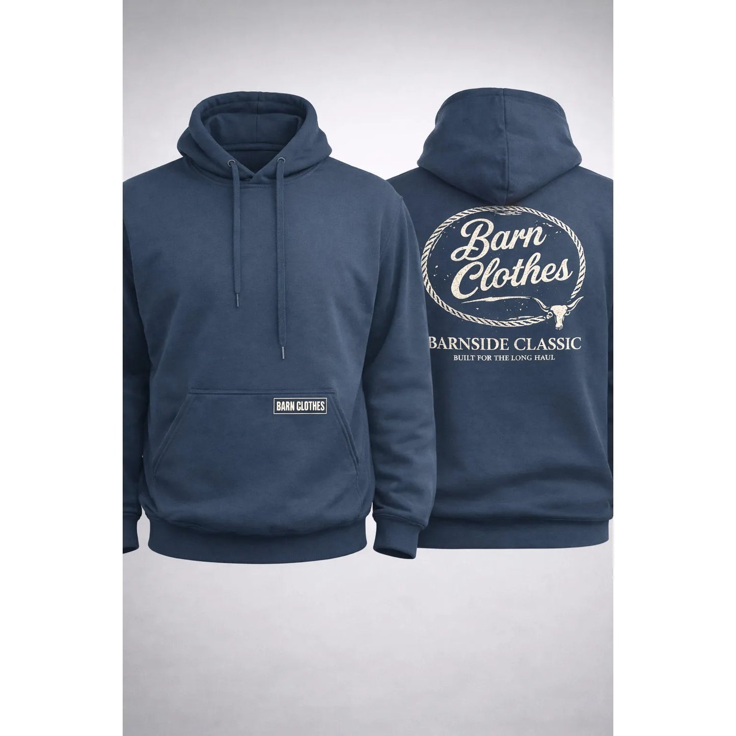 Barn Clothes Unisex Long Sleeve Hoodie- Midnight Blue