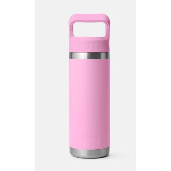 Yeti Rambler 532 ML Water Bottle with Matching Straw Cap - Power Pink