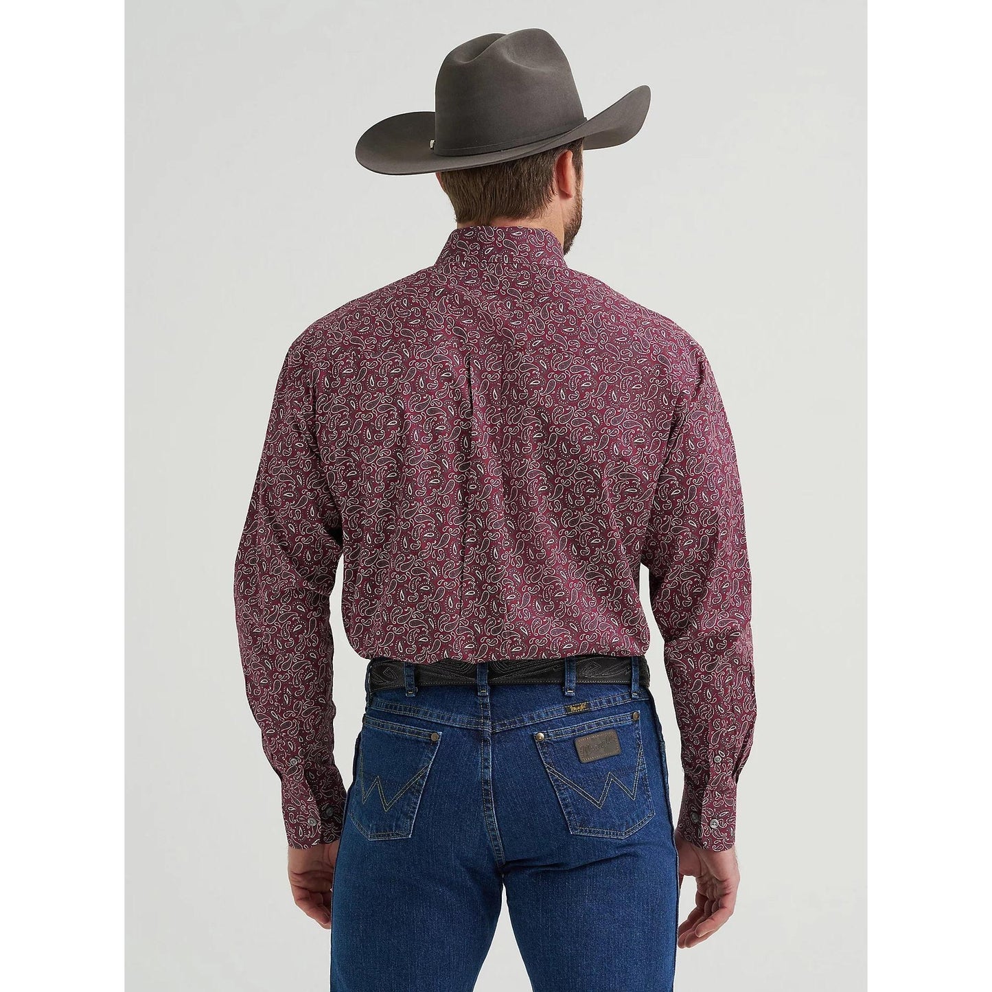 Wrangler Men's Long Sleeve Print Button Shirt -