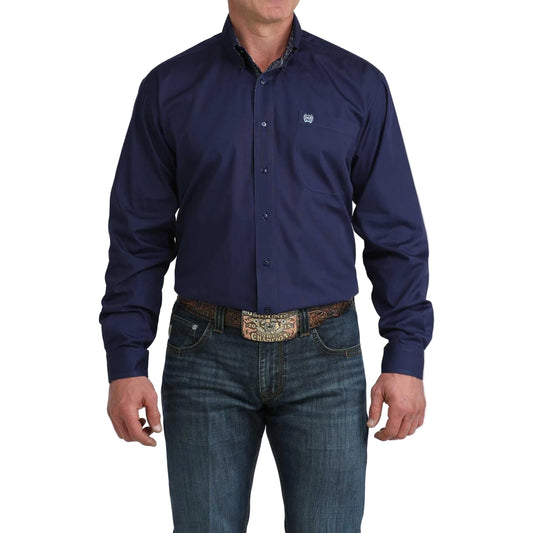Cinch Men's Long Sleeve Solid Western Shirt - Royal Blue