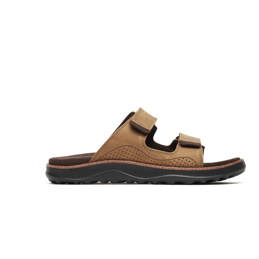 Merrell Men's Cove Leather Slide Sandal- Coffee