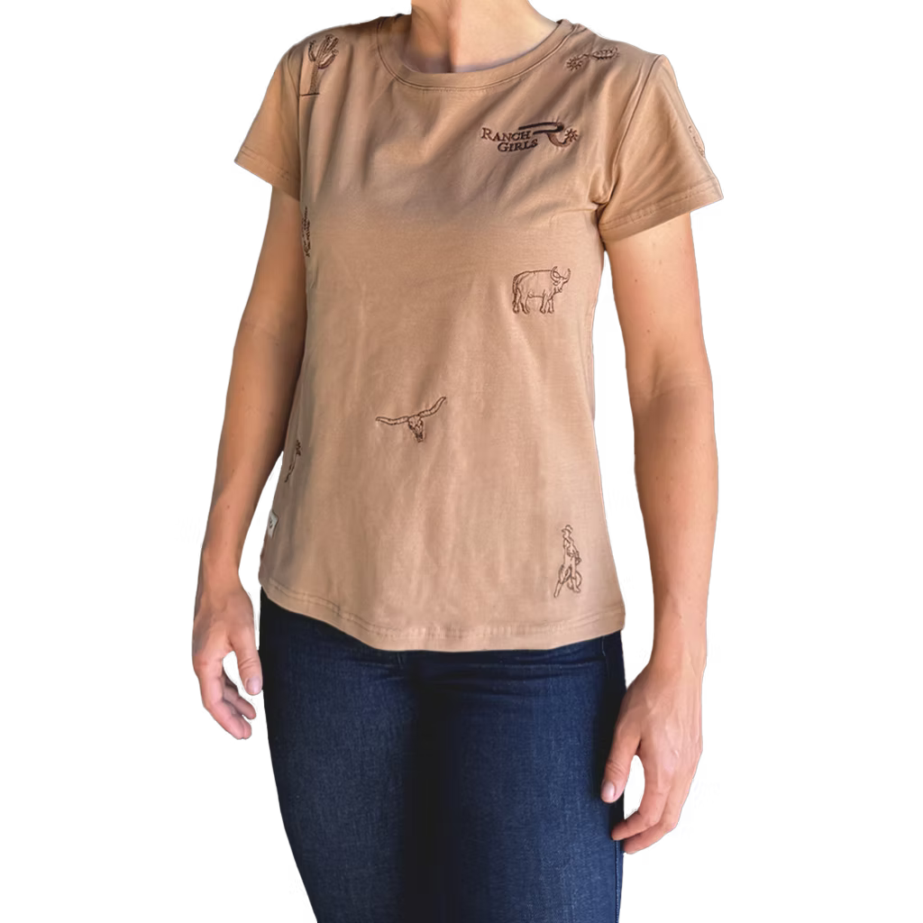 Ranch Girls Western Icon Rachel Short Sleeve Tee Shirt- Multiple Colours