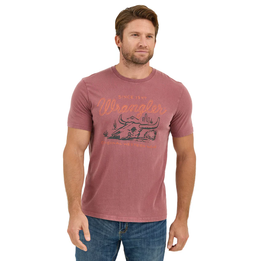 Wrangler Men's Short Sleeve Regular Fit Western Tee Shirt - Wild Ginger