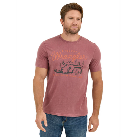 Wrangler Men's Short Sleeve Regular Fit Western Tee Shirt - Wild Ginger