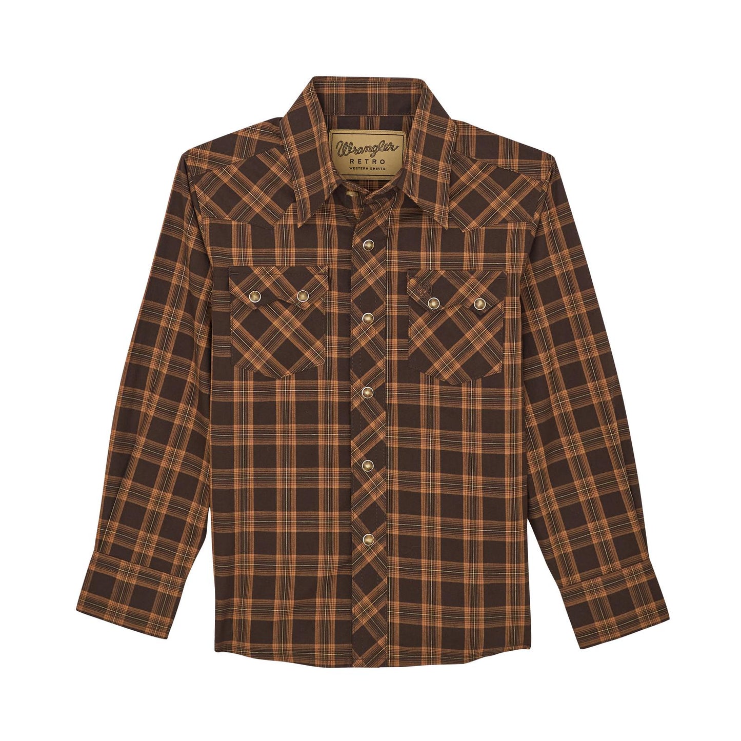 Wrangler Boy's Wrangler Retro Long Sleeve Shirts - Brown