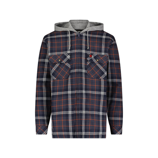 Wrangler Men's RIGGS Workwear Flannel Hooded Jacket - Ink Red