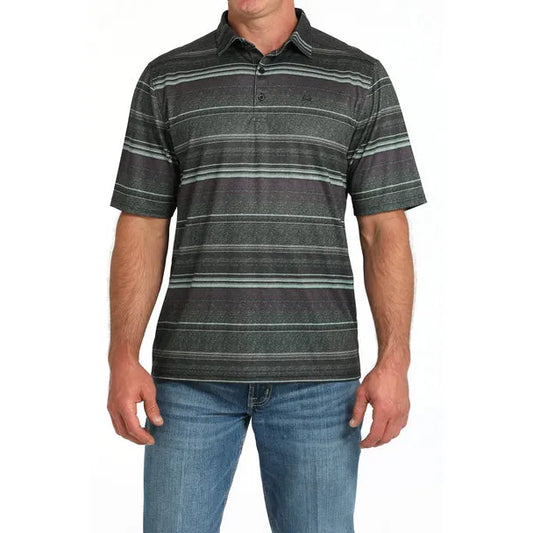 Cinch Mens Short Sleeve  Arenaflex Polo Shirt -Olive