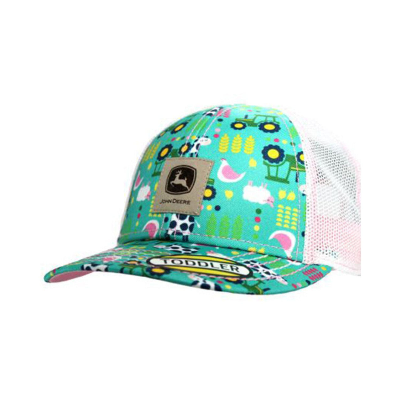 John Deere Girl's Farm Print Cap - Olive