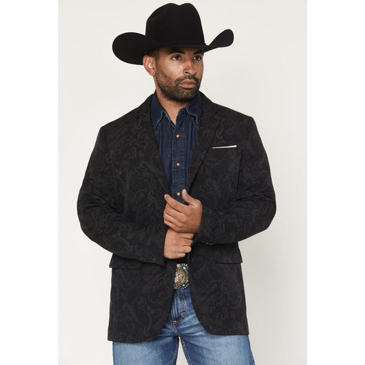 Rock & Roll Men's Paisley Print Sport Coat - Black