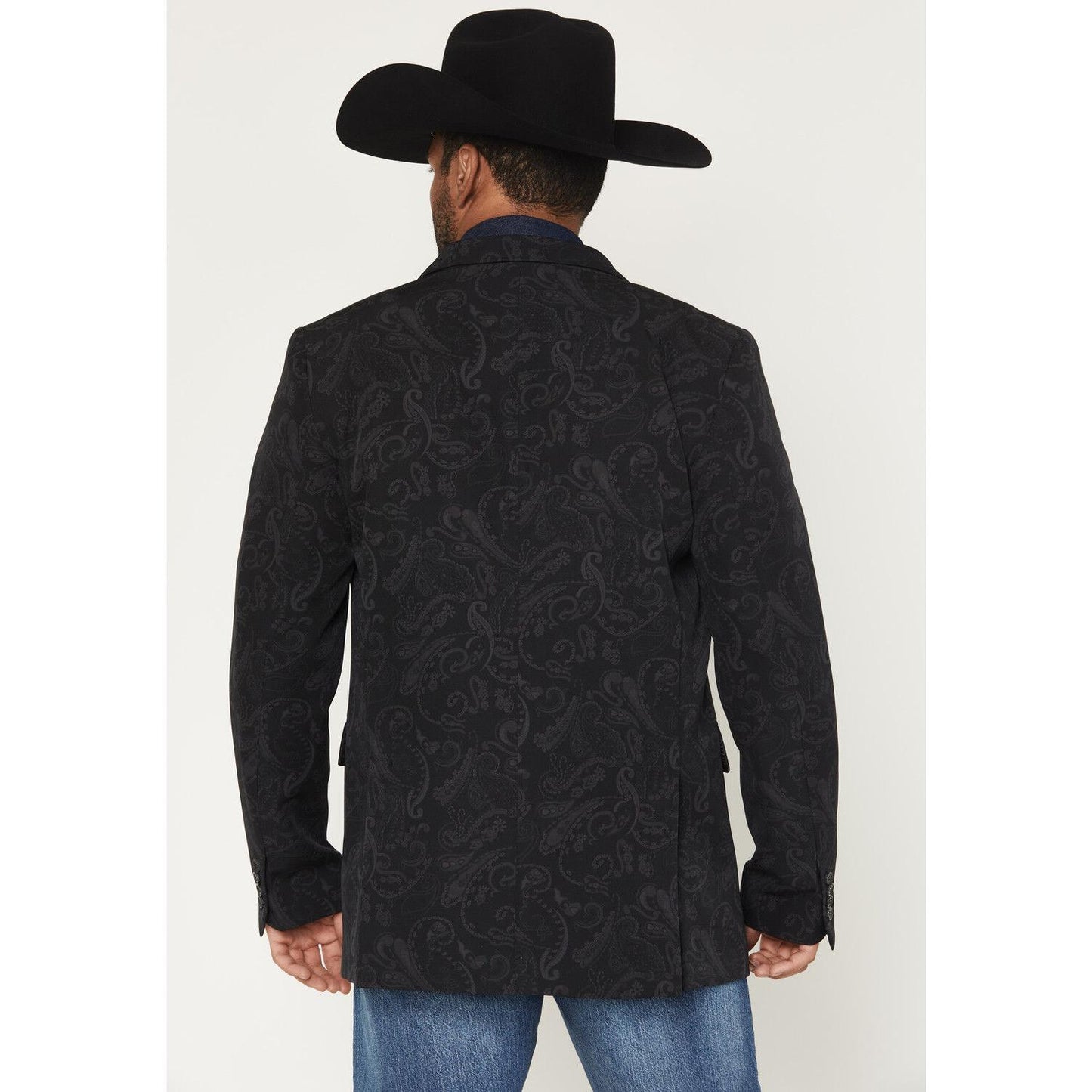 Rock & Roll Men's Paisley Print Sport Coat - Black
