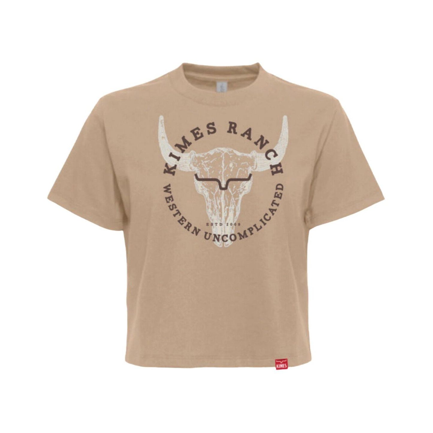 Kimes Women's Bison Skull Cropped Tee Shirt - Multiple Colours