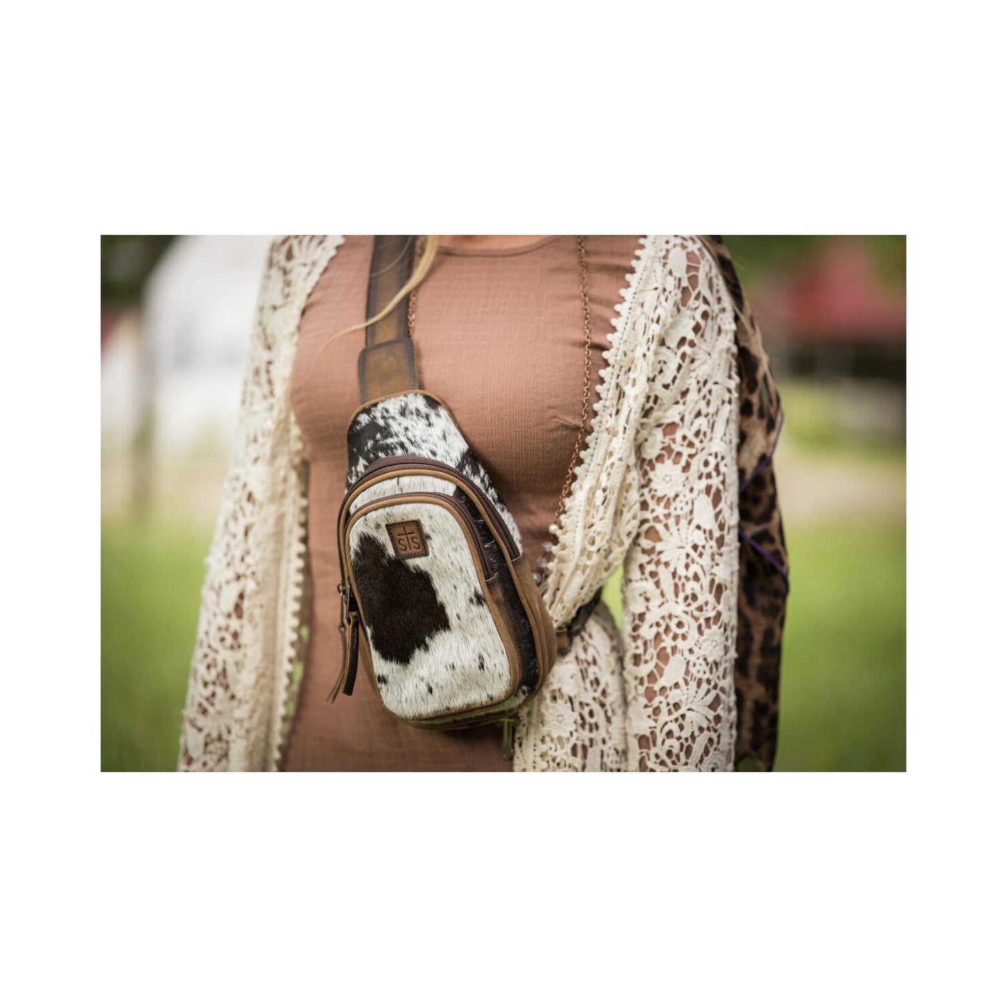STS Ranchwear Sojourner Cowhide Sling Bag - Brown - Irvine Tack & Western Wear