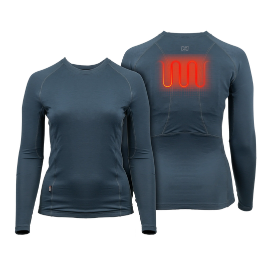 Fieldsheer Women's Baselite Heated Baselayer Shirt- Arctic Blue