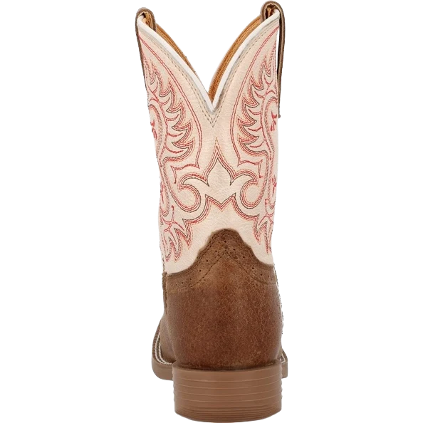 Durango Youth Shyloh 8" Square Toe Western Boot - Honey Tan/Metallic Peach