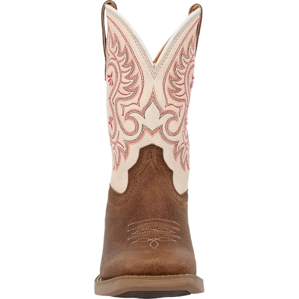 Durango Youth Shyloh 8" Square Toe Western Boot - Honey Tan/Metallic Peach