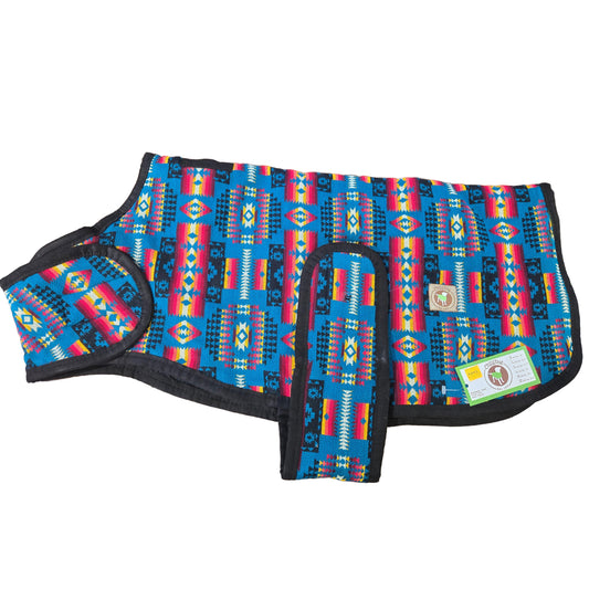Chilly Dog Sweaters Dog Blanket/Coat-Turquoise Southwest