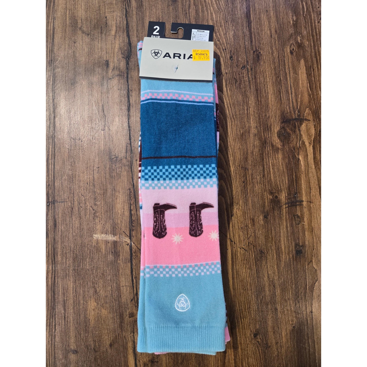 Ariat Women's 2 Pair Pack Socks - Cowgirl Stripe
