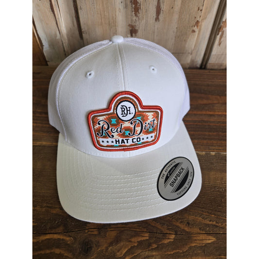 Red Dirt Hat Co.Ball Cap- Gussied Up-White/White