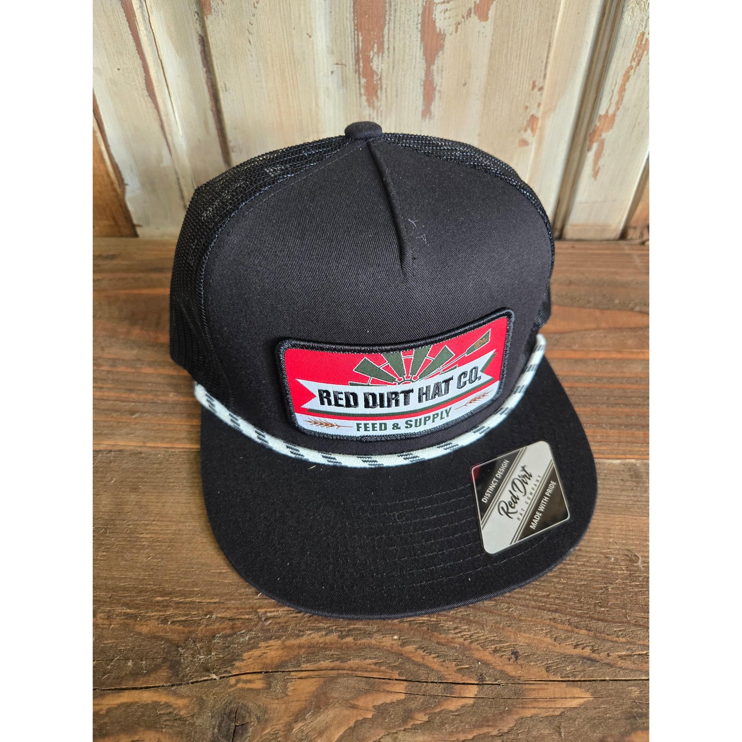 Red Dirt Hat Co. Feedin Time Ball Cap- Black/White