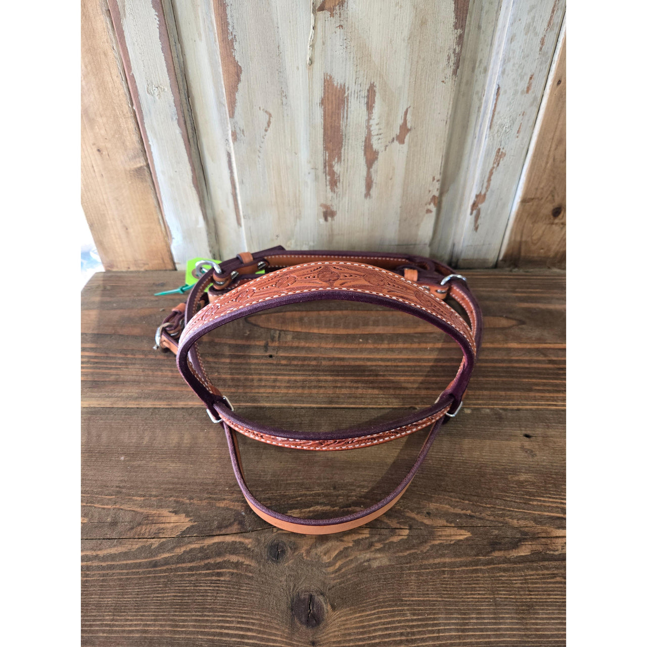 Irvine Browband Headstall 1 1/2" Floral-Medium Oil