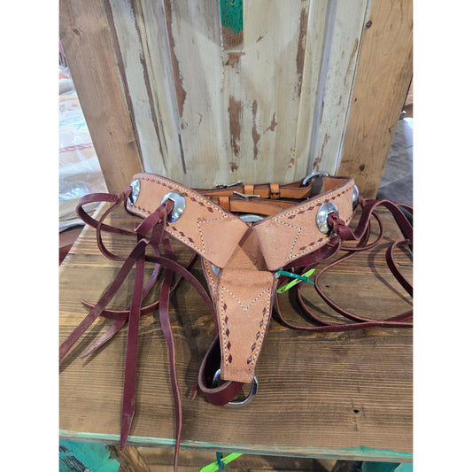 Irvine Breast Collar 2" Rough Out W/ Buckstitch