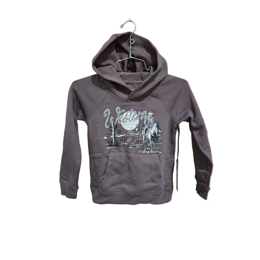 Rock & Roll Boy's Western Graphic Hoodie - Brown