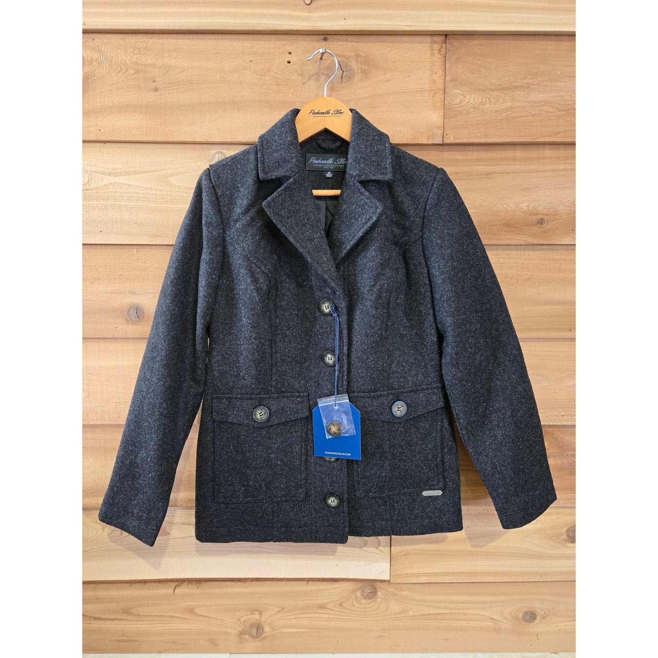 Panhandle Women's Long Sleeve Heather Wool Coat