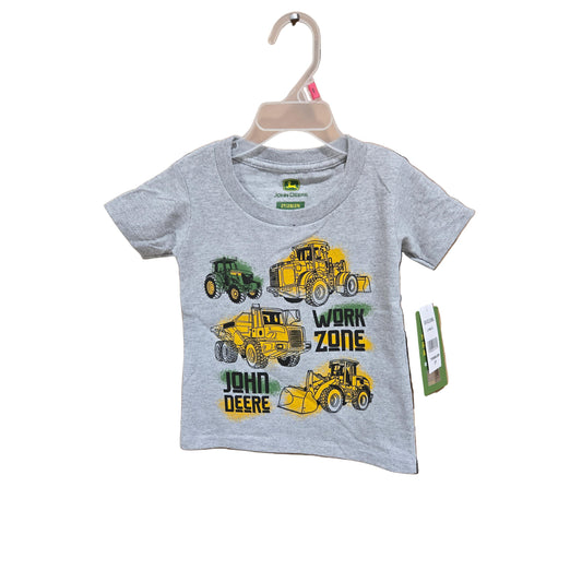 John Deere Toddler Work Zone Long Sleeve Shirt - Oxford Heather