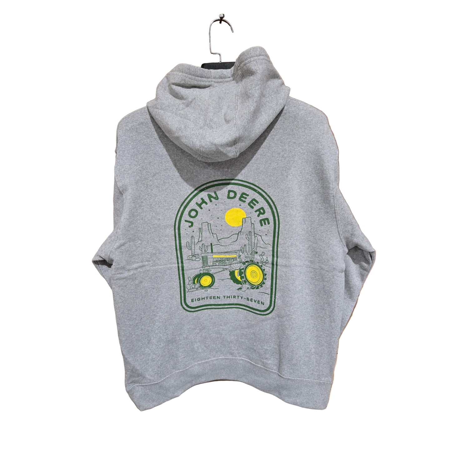 John Deere Unisex Logo Hoodie - Oxford Heather