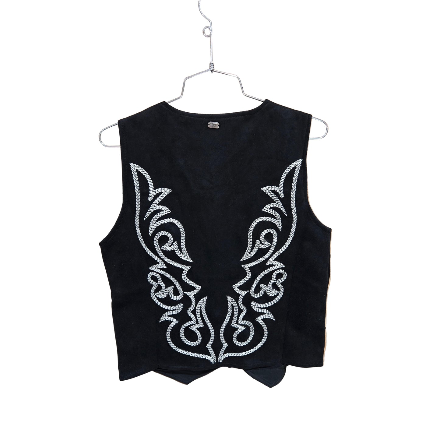 Lucky & Blessed Women's Suede Boot Stitched Vest- Black