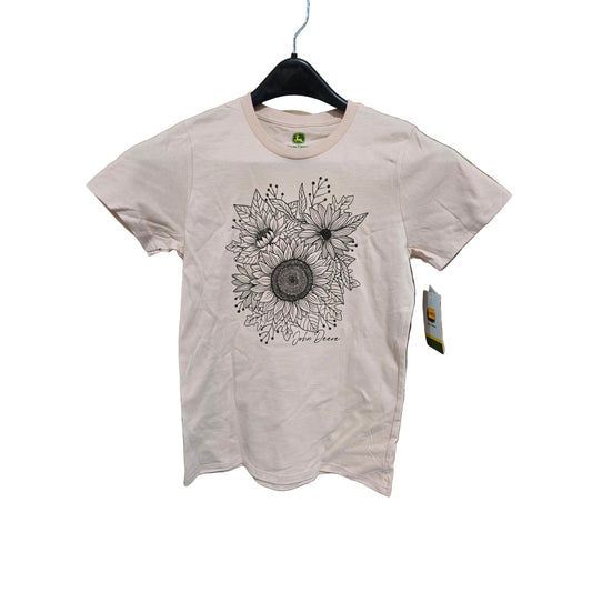 John Deere Women's Sunflower Short Sleeve Tee Shirt - Dusty Rose