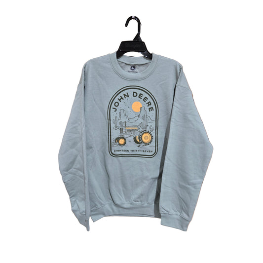 John Deere Men's Western Scene Long Sleeve Hoodie - Sage