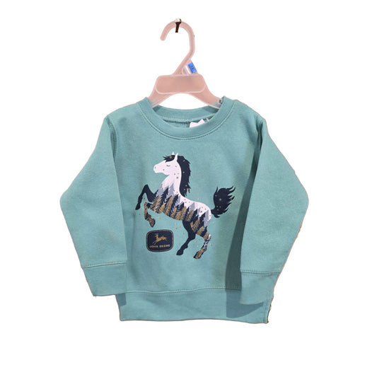John Deere Toddler Horse Long Sleeve Hoodie - Saltwater