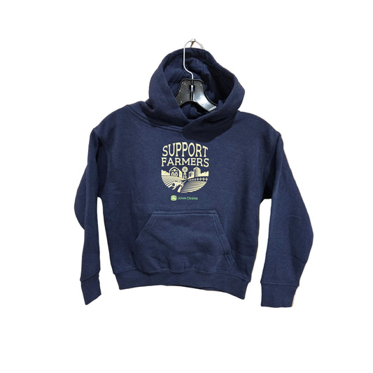 John Deere Kid's Support Your Farmer Hoodie - Navy