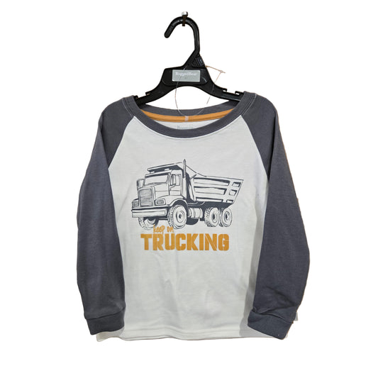 Rugged Bear Long Sleeve Keep On Truckin Tee Shirt- Black
