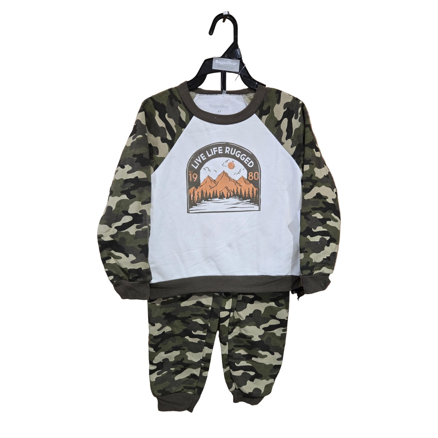 Rugged Bear Long Sleeve Sweatshirt Set- Camo