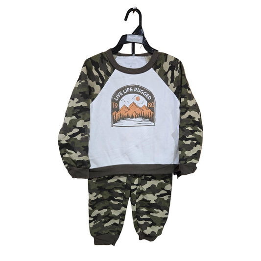 Rugged Bear Long Sleeve Sweatshirt Set- Camo