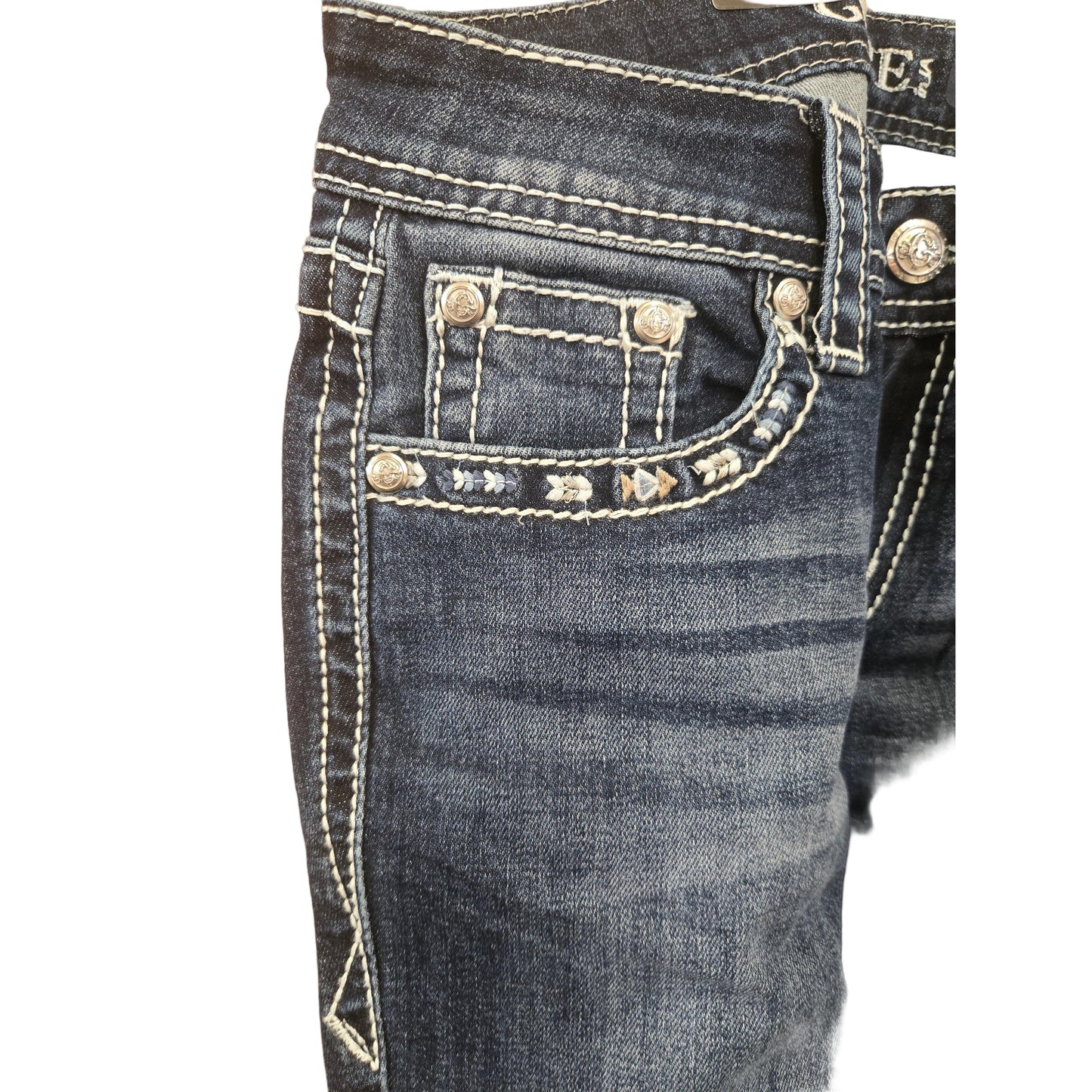 Grace in LA Women's Aztec Bootcut Jeans - Blue