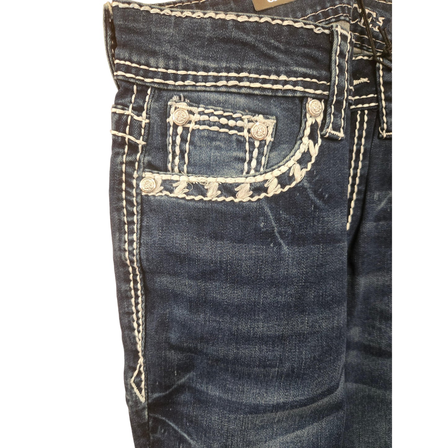 Grace in LA Women's Simple Stitch Bootcut Jeans - Blue