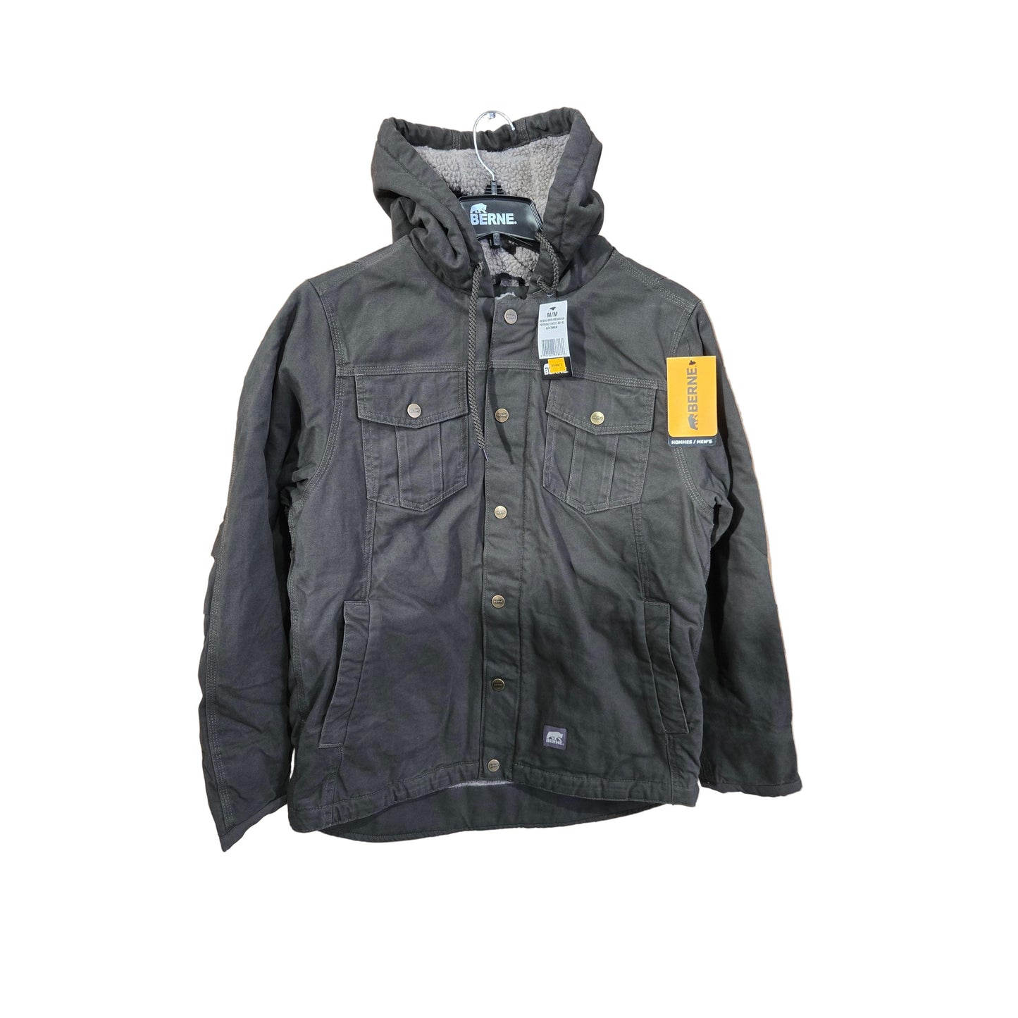 Berne Men's Sherpa Lined Hooded Jacket - Moss Green