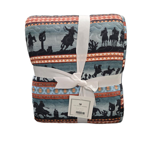 Ida Mae Riata Stripe Teal Quilt