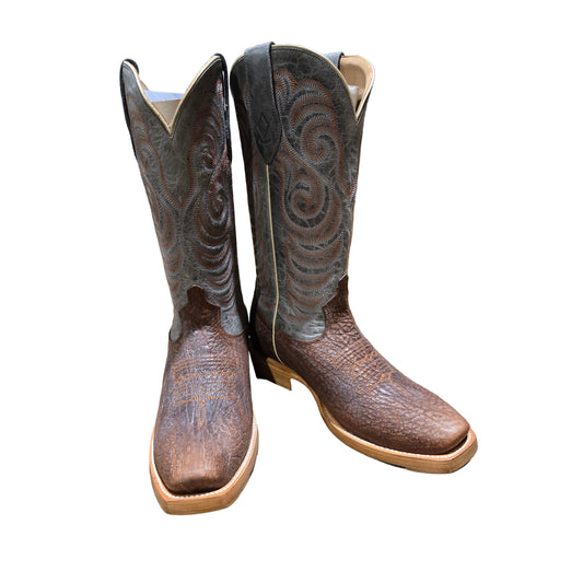 Rocking Diamond Brand Men's Shoulder Cutter Cowboy Boots - Cognac
