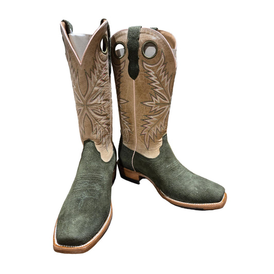 Rocking Diamond Brand Women's Rough Out Cutter Cowgirl Boots - Army