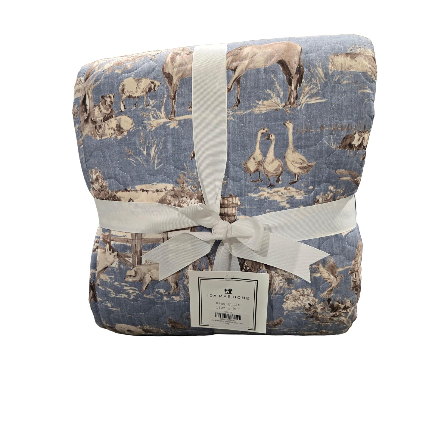 Ida Mae Aledo Toile Chambray Quilt - King