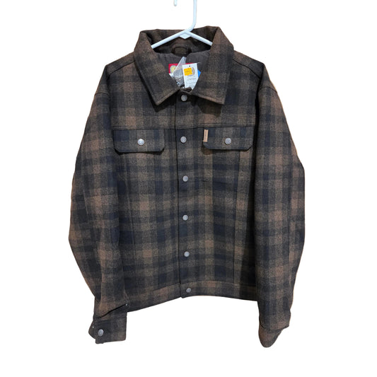 Cinch Men's Wool Plaid Lined Jacket - BrownBlack