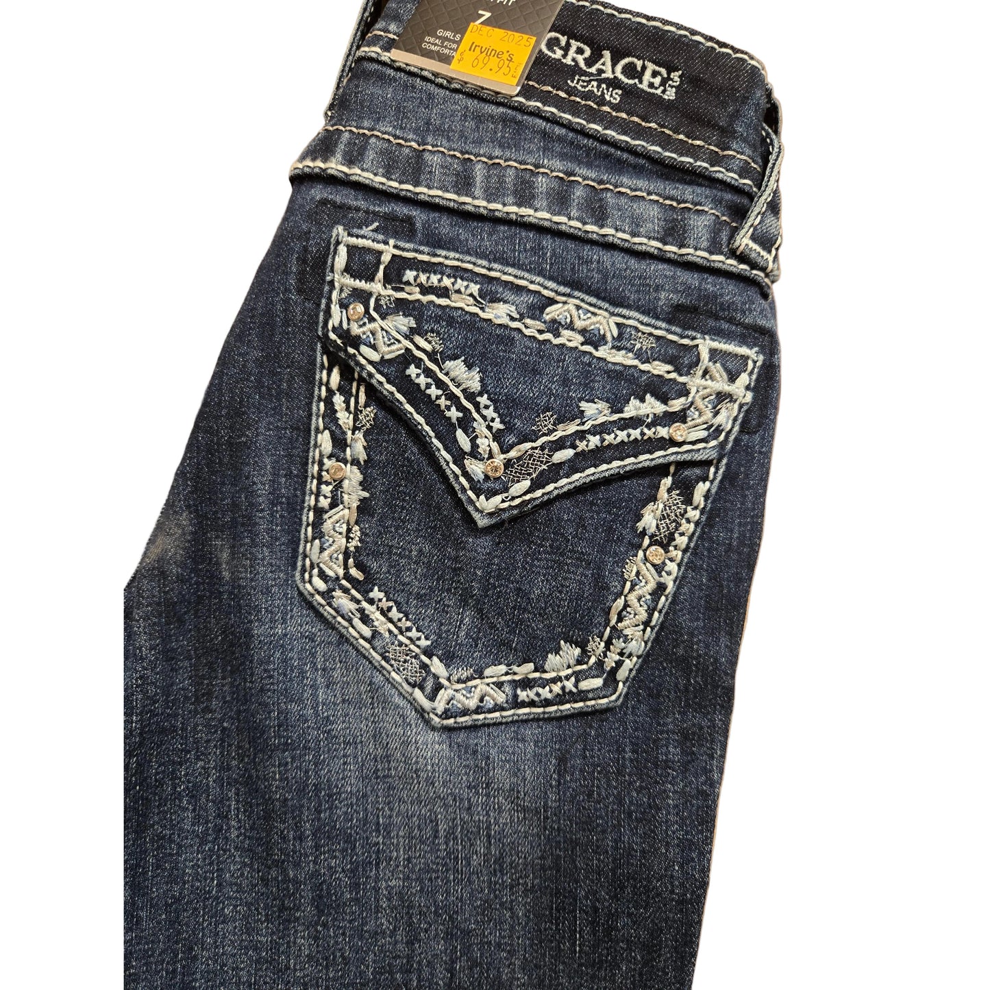 Grace in LA Girls Border Stitch Jeans