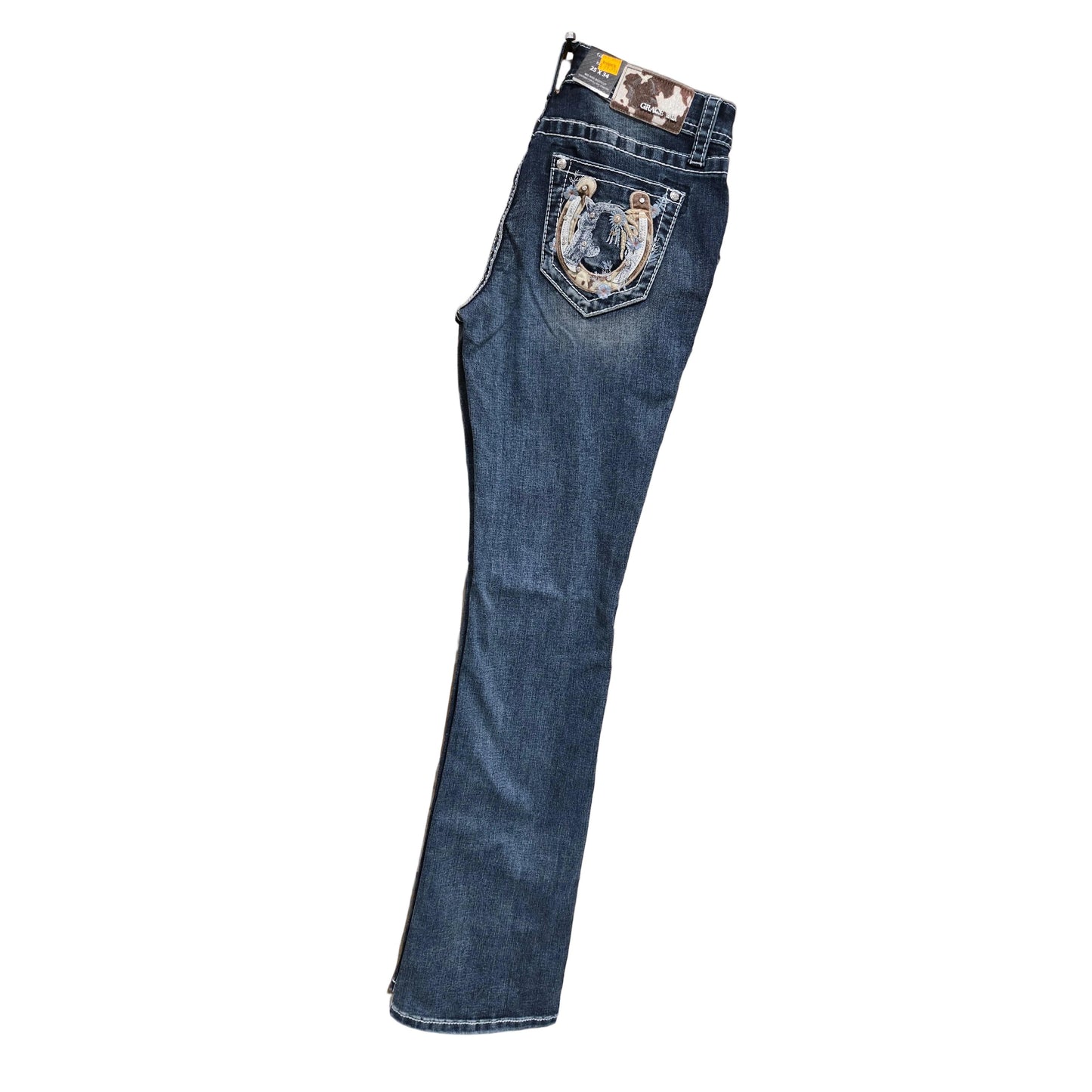 Grace in LA Women's Horseshoe Midrise Bootcut Jeans - Irvine Tack & Western Wear
